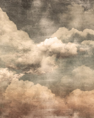 Tapet cu nori in nuante sepia cu textura grunge