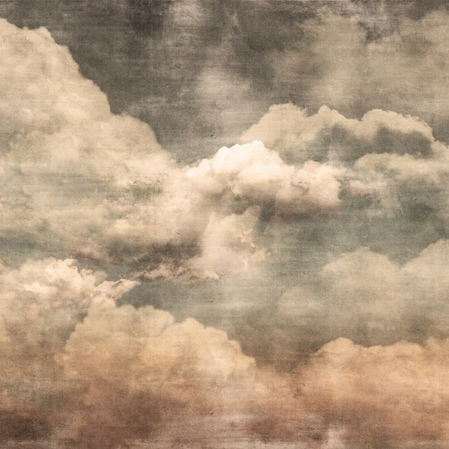 Tapet cu nori in nuante sepia cu textura grunge