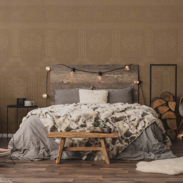 Tapet Borangic (nisip) cu un design geometric elegant, cu un aspect subtil, inspirat de tesaturile naturale.