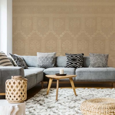 Tapet Borangic (nisip) cu un design geometric elegant, cu un aspect subtil, inspirat de tesaturile naturale.