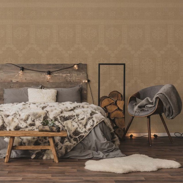 Tapet Borangic (nisip) cu un design geometric elegant, cu un aspect subtil, inspirat de tesaturile naturale.