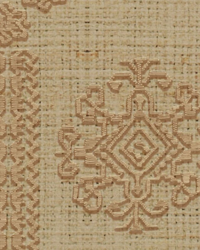 Tapet Borangic (lut) cu design geometric, decorat pe un perete din dormitor.