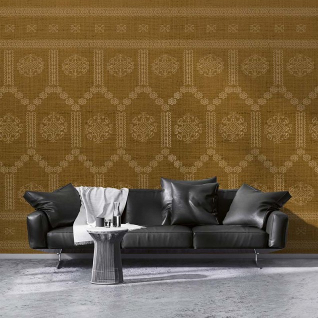 Tapet Borangic (pământ) cu model geometric inspirat din tradiția românească