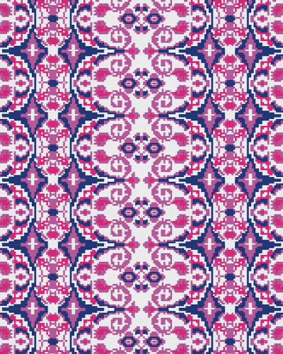 Tapet Carpetă (roz), cu model geometric complex, inspirat din arta tradițională.