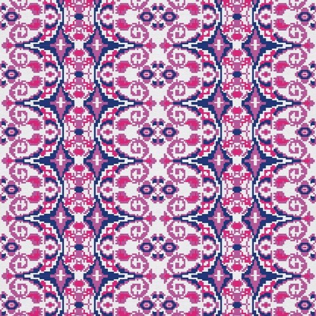 Tapet Carpetă (roz), cu model geometric complex, inspirat din arta tradițională.