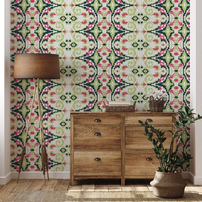 Tapet cu model Carpetă (verde deschis), cu design geometric abstract, perfect pentru living, dormitor sau hol
