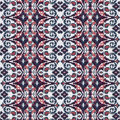 Tapet Carpetă vișiniu, design geometric complex, culori vibrante