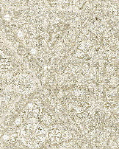 Tapet cu design floral delicat, cu motive tradiționale, culori neutre, perfect pentru interioare moderne.