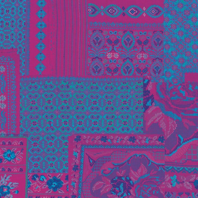 Tapet cu model geometric vibrant, inspirat din arta tradițională