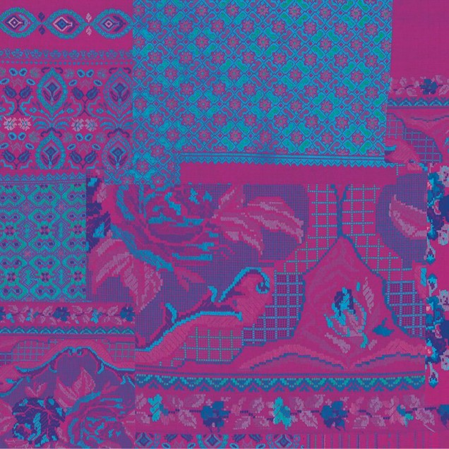 Tapet cu model geometric vibrant, inspirat din arta tradițională