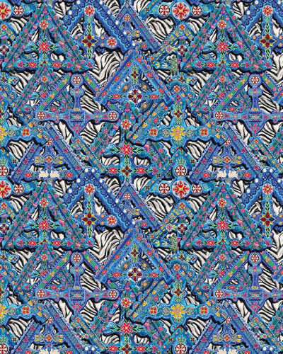 Tapet Doruri cu model geometric și floral vibrant