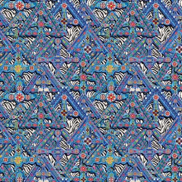 Tapet Doruri cu model geometric și floral vibrant