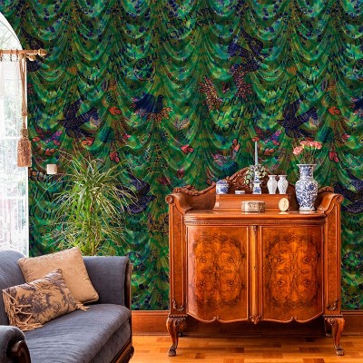 Tapet cu design vintage si modern, Spovedanie (verde)