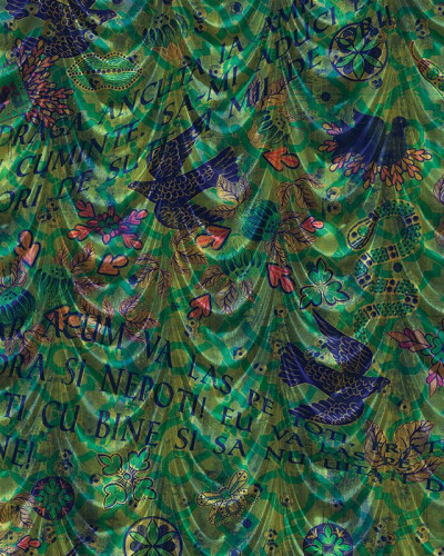 Tapet cu design vintage si modern, Spovedanie (verde)