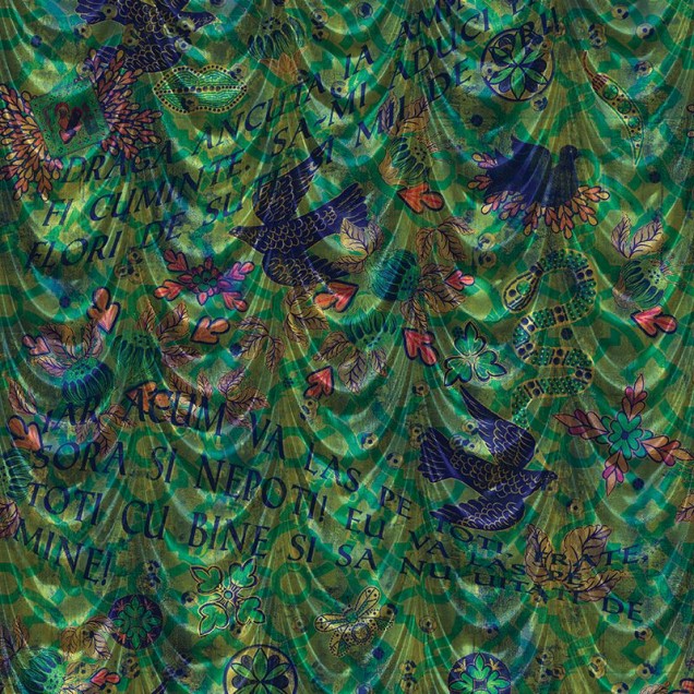 Tapet cu design vintage si modern, Spovedanie (verde)