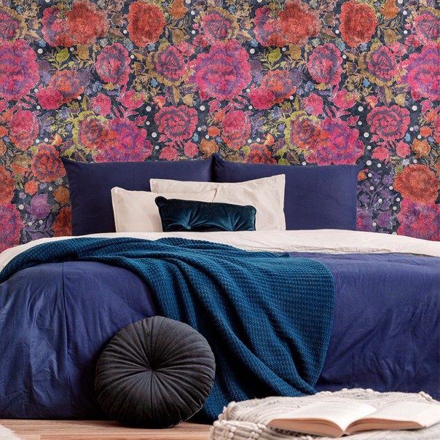Tapet cu flori abstracte, perfect pentru un decor modern