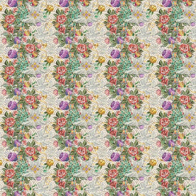Tapet floral Mărțișor (alb) cu design clasic, ideal pentru living, dormitor sau hol.