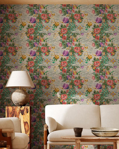 Tapet floral Mărțișor (alb) cu design clasic, ideal pentru living, dormitor sau hol.