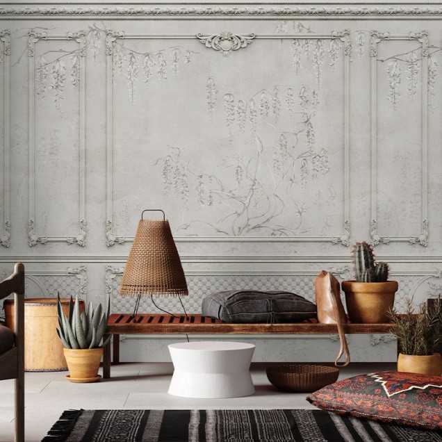 Tapet elegant cu design floral și detalii rafinate