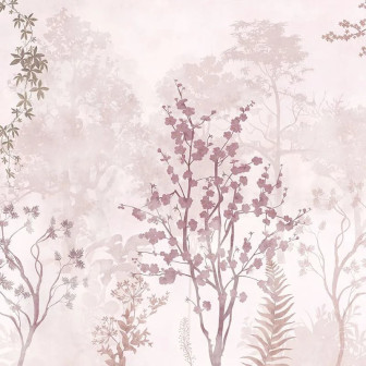 Fototapet floral personalizat într-un living modern