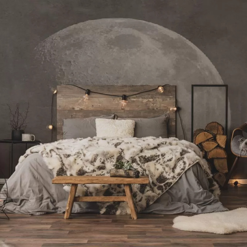 Tapet cu luna pentru un dormitor elegant