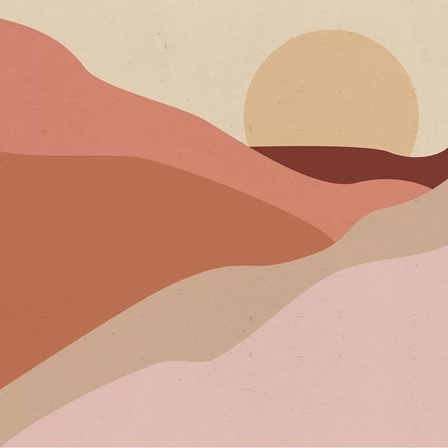 Tapet cu design abstract, inspirat de peisajele deșertice, cu culori calde și tonuri naturale. Perfect pentru dormitor, sufragerie sau birou.