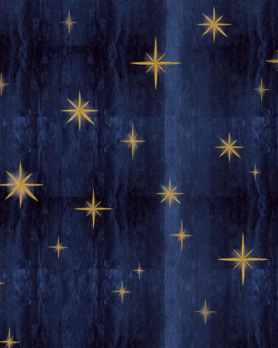 Tapet Stars Blue cu stele aurii pe un fundal albastru