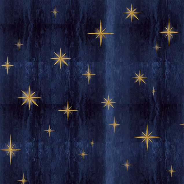Tapet Stars Blue cu stele aurii pe un fundal albastru