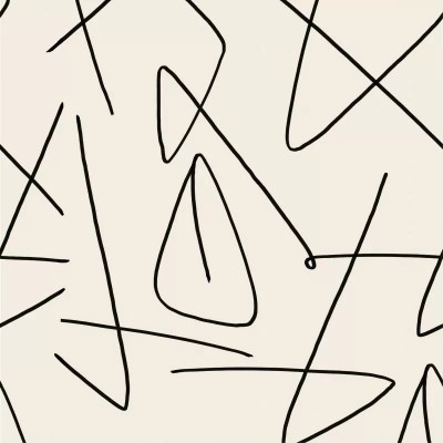 Tapet geometric modern cu linii negre pe un fundal crem