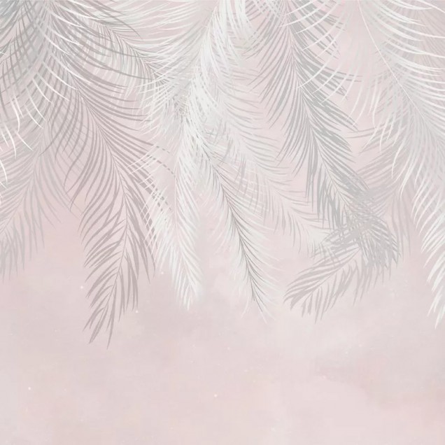 Tapet cu design delicat de pene fine, nuanțe pastelate