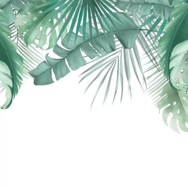 Tapet cu Frunze Exotice, design tropical, atmosfera relaxanta