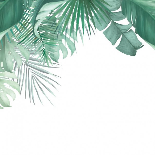 Tapet cu Frunze Exotice, design tropical, atmosfera relaxanta