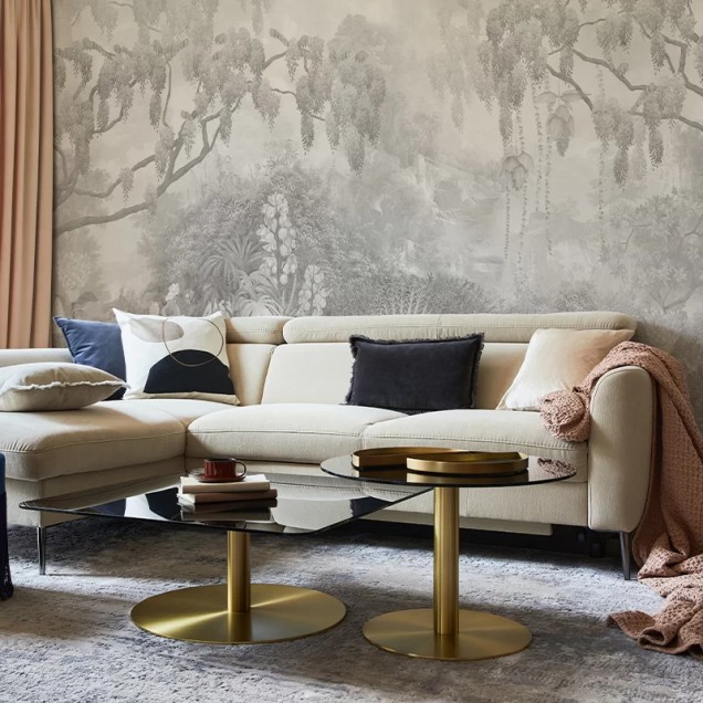 Tapet Glycine Faded, tapet modern cu flori si frunze, tapet cu design elegant