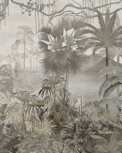 Tapet Sedna (faded) cu design exotic, inspirat din natura luxuriantă a junglei.
