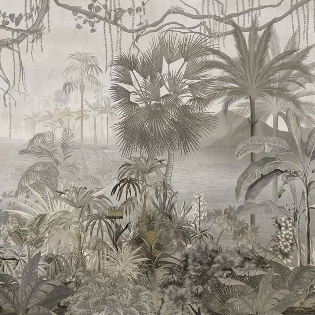 Tapet Sedna (faded) cu design exotic, inspirat din natura luxuriantă a junglei.