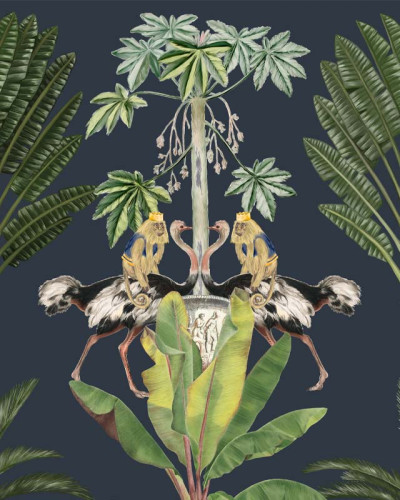 Tapet cu coloane si plante tropicale