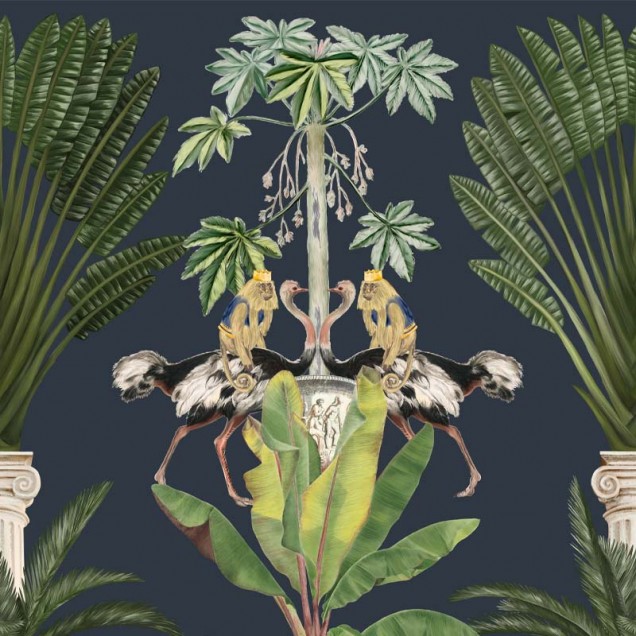 Tapet cu coloane si plante tropicale