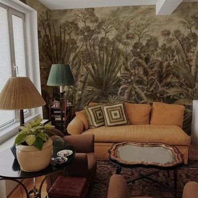 Tapet cu design artistic cu o textura fina si o imprimare clara, perfect pentru a crea un perete statement in living, dormitor sau birou.