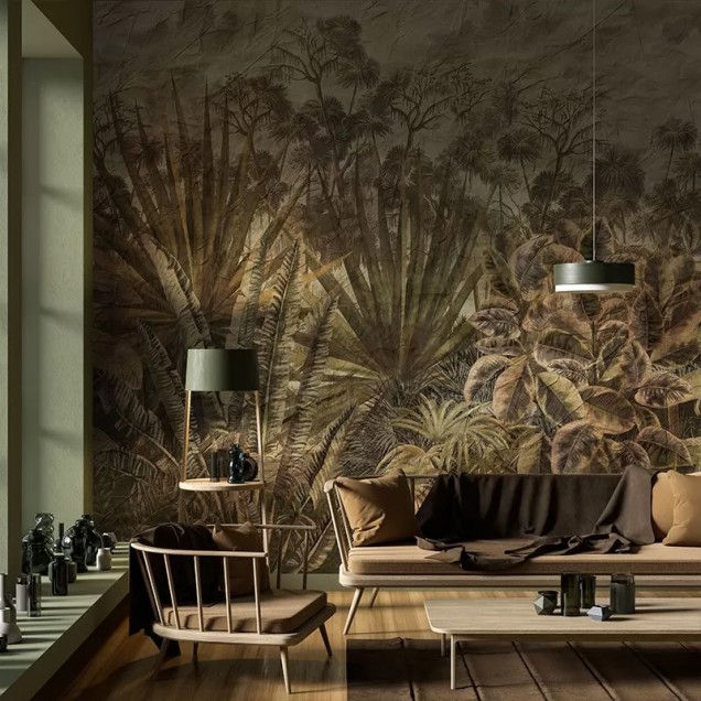 Tapet cu design artistic cu o textura fina si o imprimare clara, perfect pentru a crea un perete statement in living, dormitor sau birou.