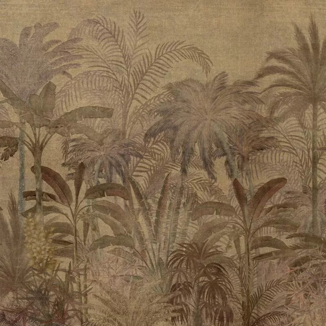 Tapet Antediluvian nature cu palmieri tropicali