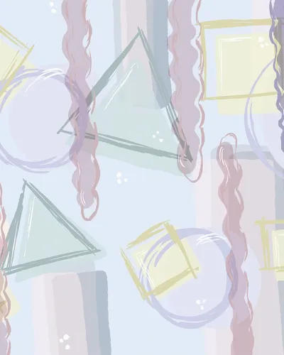 Tapet abstract modern cu forme geometrice și linii curbe. Culori pastelate.