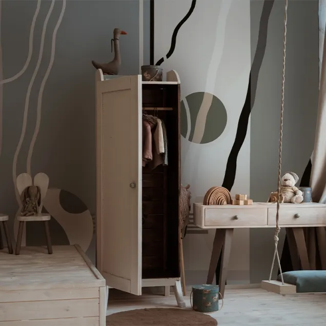 Tapet abstract cu design modern, în nuanțe de gri, crem și negru