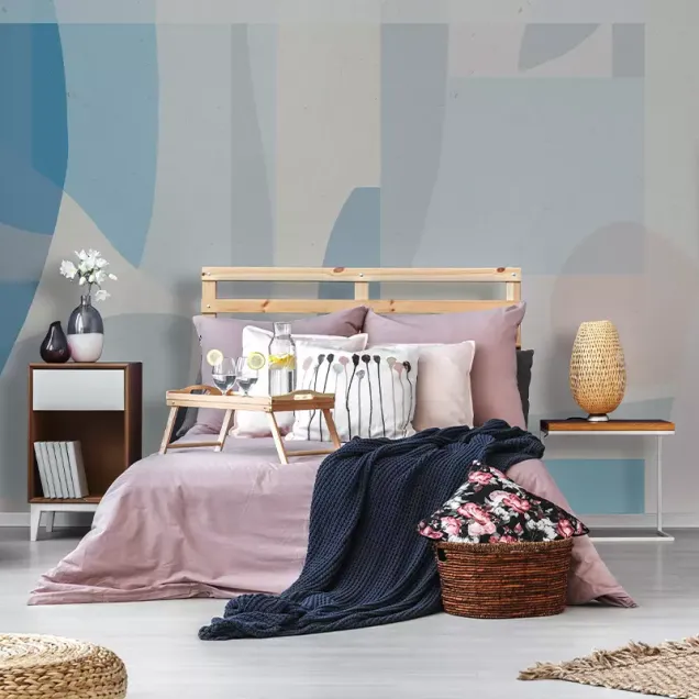Tapet modern cu design abstract, Le bonheur (bleu)