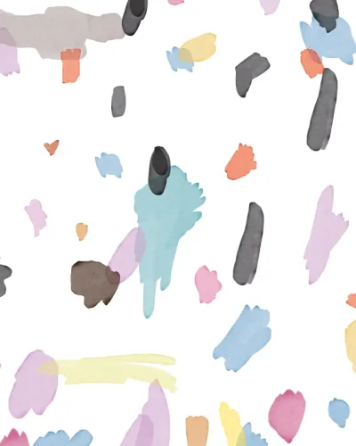 Tapet abstract Nuage cu pete de culoare pastelate și accente de negru
