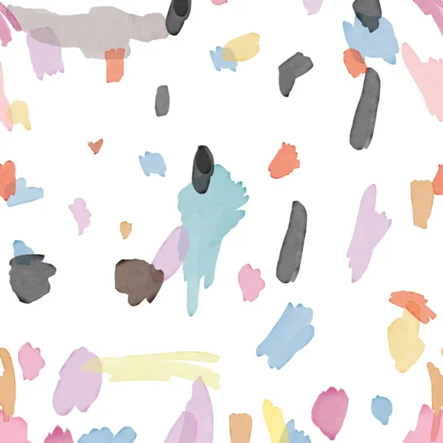 Tapet abstract Nuage cu pete de culoare pastelate și accente de negru