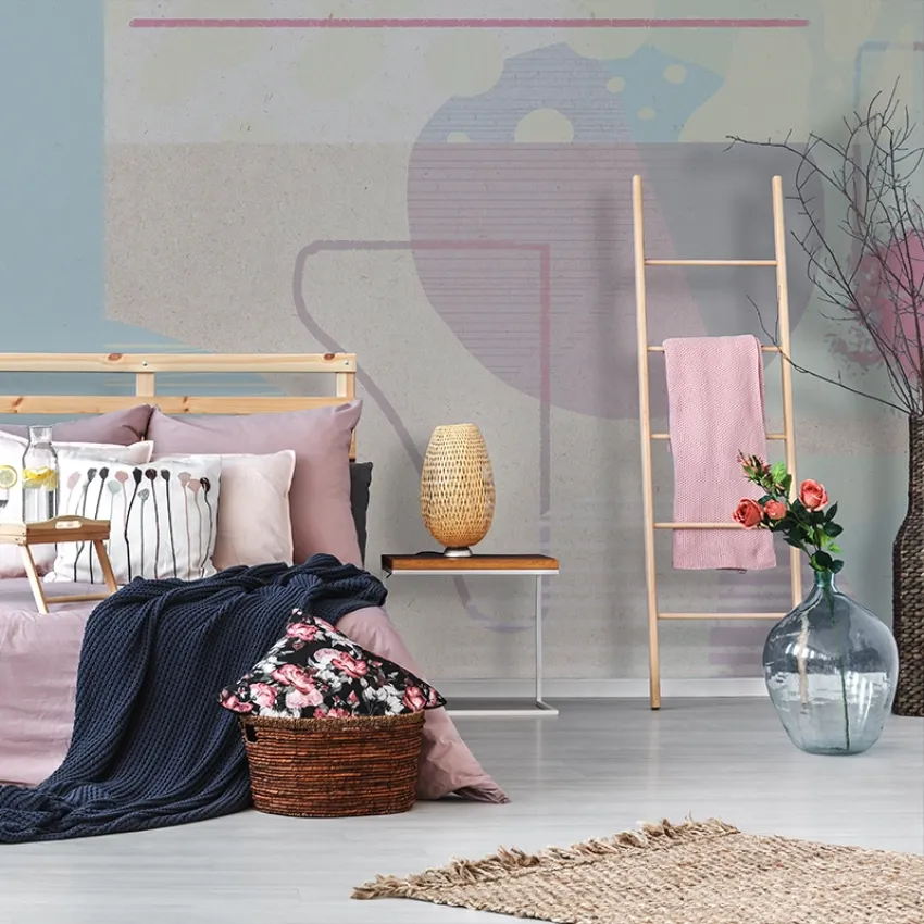 Tapet modern cu design abstract în nuanțe pastelate, Suave (pastel)