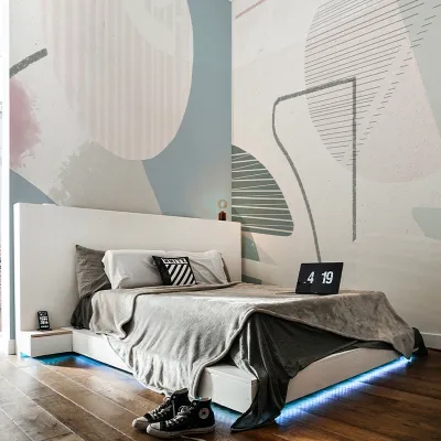 Tapet modern cu design geometric Suave (pistache)