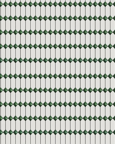 Tapet decorativ cu design geometric verde