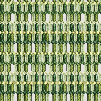 Tapet cu model geometric verde și auriu, 