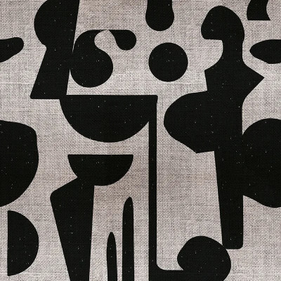 Tapet personalizat cu forme abstracte negre pe fundal gri